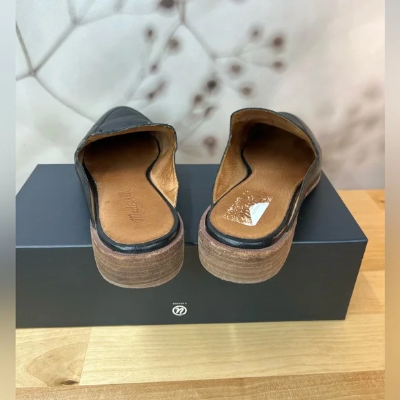 Madewell black leather loafer mule size 8 - Picture 4 of 11